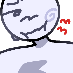 A light greyscale face and shoulders with two red pain lines coming from the face. both sides of the mouth are grimacing